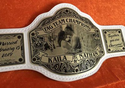 Kaila and Nathan's Wedding Championship Belt