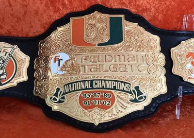University Of Miami Feldman Tailgate Championship Belt